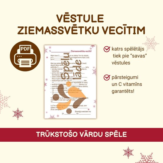 SPĒLE "VĒSTULE ZIEMASSVĒTKU VECĪTIM"